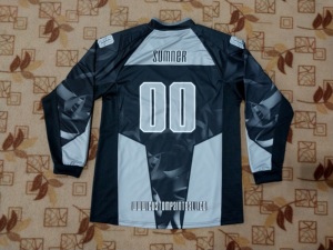 เสื้อเจอร์ซีย์เพนท์บอลคุณภาพสูง แขนยาว ผ้าตาข่าย สีดำเทา ออกแบบเองได้ สำหรับเกมยิงปืนกลางแจ้ง - Product Image 4