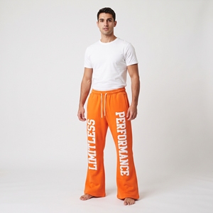 Pantalon de survêtement polaire pour homme avec cordon de serrage à la taille, imprimé, décontracté, pour l'hiver - Product Image 1