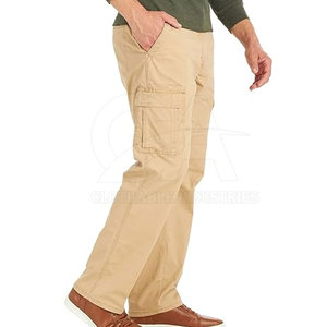 <b>Men</b> Casual Flat Front Trousers with Multi Pockets <b>Stretch</b> Fabric <b>Men</b> Plus Size Flat Front Pants with Pockets Loose Fit - Product Image 4