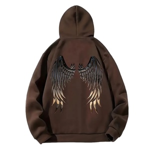 Vente en gros Ailes personnalisées unisexes Sweats à capuche tricotés solides et décontractés pour femme Logo brodé Street wear Sweats à capuche à manches longues - Product Image 1