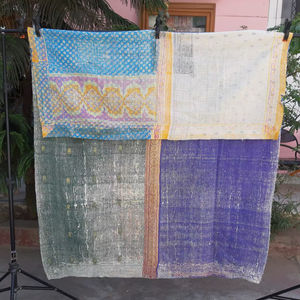 High Quality Vintage Kantha <b>Quilts</b> With <b>Handmade</b> Embroidery & Patch Work Gudari Home Furnishing & Garments Redesign Dhurries - Product Image 1