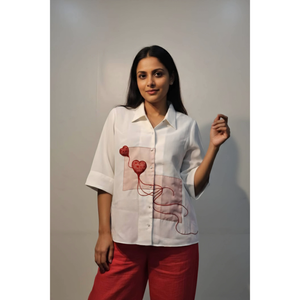 Chemise pour femme en crêpe marocain blanc HELIO, élégante, décontractée, à porter au quotidien, vêtements pour femmes, fabricant OEM - Product Image 4