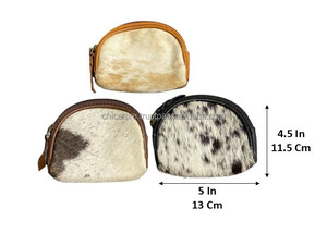 Nuevo monedero personalizado con cremallera y forma ovalada, monedero pequeño de alta calidad de cuero de vaca genuino, monedero para mujer - Product Image 3