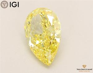 เพชร CVD ผลิตในห้องปฏิบัติการ ความใส VS1 สีเหลืองสดใสทรงลูกแพร์ น้ำหนัก 2.00 กะรัต พร้อมใบรับรอง IGI สำหรับงานหมั้นพิเศษ - Product Image 6