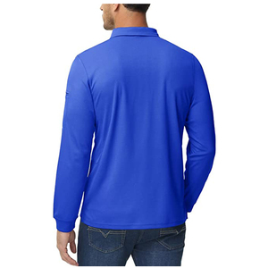 Cotton Polyester Men's Polo <b>Shirt</b> Turn Down <b>Collar</b> Block Color Full Sleeve Slim Fit Polo <b>T</b> <b>Shirt</b> With OEM Service High Demanding - Product Image 2