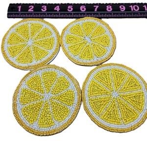 Elegant Beaded Embroidery Coffee <b>Mug</b> Table Coaster Premium Handmade Seed Beads Glass Drink Coaster Mat - Product Image 5