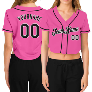 Lightweight Women Crop <b>Baseball</b> Jersey Sublimated Mesh Breathable Anti-Wrinkle Quick Dry Customizable High Quality Wholesale - Product Image 1