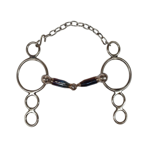 Bocados para Caballos, Bocado de Acero Inoxidable con Anillo y Cuentas Verdes y Naranjas, Equipo de Equitación, Modelo ME-45964 - Product Image 2