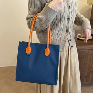 <b>Large</b> Capacity PU Leather <b>Tote</b> <b>Bag</b> Contrast Handle Shoulder Shopper <b>for</b> Commuting <b>Travel</b> Shopping - Product Image 2
