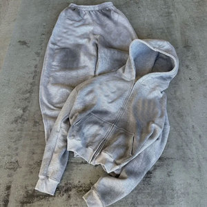 เสื้อฮู้ดปักลายตัวอักษรสไตล์วินเทจสำหรับผู้ชาย แฟชั่นฮาราจูกุ โกธิค Y2K ชุดเซ็ตแทรคสูทลำลองทรงหลวมสำหรับผู้ชาย - Product Image 1