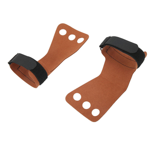 Protectores de Manos de Cuero para Gimnasia, Antideslizantes, Ajustables, de Tres Dedos, para Levantamiento de Pesas - Product Image 4