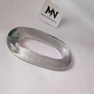 Table basse rustique en chaîne de maillons, sculptée à la main, style ferme, en résine, décoration artisanale en résine - Product Image 1