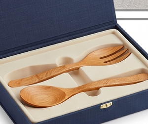 Ensemble cuillère et fourchette en bois, finition mate, réutilisable, design minimaliste, pour le camping et l'hôtellerie - Product Image 6