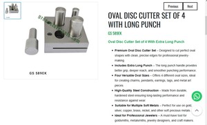 Kit de découpe de disques ovales en acier, 4 tailles, avec poinçon long, outil de fabrication de bijoux |   Numéro d'article GS-589EK - Product Image 3