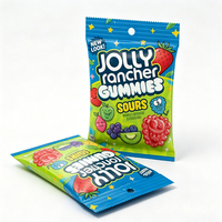 Sacs d'emballage pour bonbons personnalisés avec logo, sacs en plastique de qualité alimentaire, sacs refermables pour bonbons, sacs en mylar à fermeture arrière