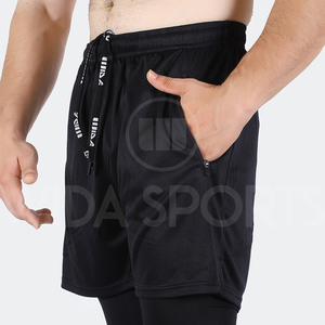 Pantalones Cortos Deportivos para Hombre al por Mayor, con Capa Interior de Compresión, Transpirables, de Secado Rápido, Ropa Deportiva - Product Image 4