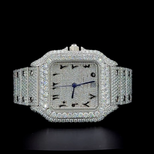 Reloj Hip Hop para hombre de 41 mm con esfera árabe, moissanita de 25.5 quilates VVS 1, diamantes de moissanita incrustados, automático, en oro blanco. - Product Image 2