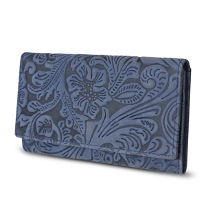 Premium Embossed Genuine Leather Ladies <b>Long</b> Clutch Wallet Snap Closure Card Holder Cash Organizer Elegant Fashion <b>Purse</b> - Product Image 1