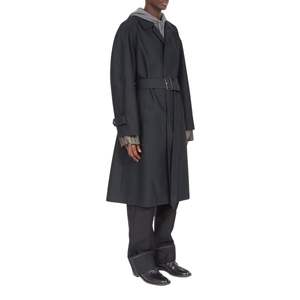 Nuevo Abrigo Largo para Hombre, Estilo Gabardina, Otoño Invierno, Color Sólido, Resistente al Frío, Cuello Alto Estampado, Casual, 100% Algodón - Product Image 3