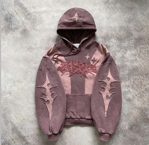 Sudadera con Capucha Negra Unisex Personalizada, Estilo Urbano, con Gráficos Góticos, de Algodón y Felpa, Casual, Talla Grande - Product Image 5