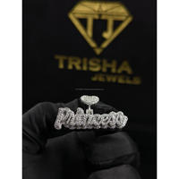 Collier avec pendentif « Princesse » en diamant de laboratoire VVS, argent sterling 925, bijoux personnalisés hip-hop, cadeau par Trisha Jewels