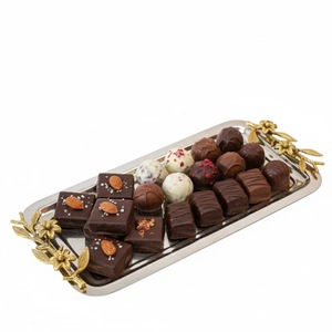 Highest Quality Silver Metal Chocolate <b>Tray</b> Premium Chocolate Serving <b>Tray</b> <b>Table</b> Ware Sweets Desserts Holder For Hotel Supplies - Product Image 6