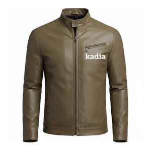 Chaqueta Cortavientos de Verano al por Mayor, Cuello Alto, Estilo Urbano, Cómoda para Motociclistas, de Piel de Oveja Genuina, Larga e Impermeable para Hombre - Product Image 3