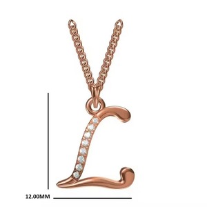 Classic gold diamond pendant L for women fine jewelry for wedding anniversary gift with elegant timeless design - Product Image 4