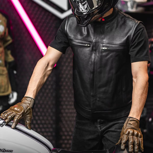 Chaleco de Motocicleta Ligero y Transpirable de Cuero Genuino para Hombre, Servicio OEM, Logotipo Personalizado, Chaleco de Otoño, Talla Grande, Ropa Exterior - Product Image 3