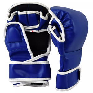 Gants de boxe MMA pour hommes, en cuir de vachette, pour l'entraînement, gants de boxe MMA à demi-doigts - Product Image 4