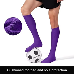 Chaussettes de compression athlétiques multi-sports mi-hautes, tricotées, antidérapantes, pour baseball, basketball, football, tennis, volley-ball - Product Image 5