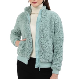 Chaqueta de Sherpa Ajustable de Nueva Llegada para Mujer, Transpirable, Servicio OEM, Cuello Alto, Material de Lona, Chaquetas de Sherpa para Mujer - Product Image 1