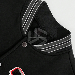 Custom Embroidered Baseball Bomber <b>Jacket</b> With Monochrome Letterman Varsity Design <b>Winter</b> Season <b>Leather</b> Sleeve Letterman Logo - Product Image 5