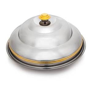 Modern Luxury Metal Serving <b>Bowl</b> <b>with</b> Gold Rim <b>Lid</b> Polished Finish Durable & Dishwasher Safe Party & Gifting Occasion - Product Image 6