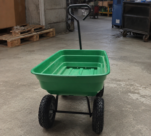OEM Vietnam Yard Cart Rubber 4.0-cu ft Metal <b>Frame</b> Plastic Tray Wagon Used for Gardening and Carrying Tools & <b>Plants</b> ODGGAD010 - Product Image 1