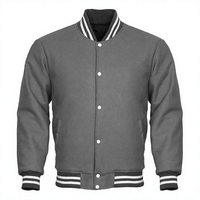 Blousons universitaires pour hommes en gros, personnalisables avec logo, col montant, respirants, en laine/nylon, fermeture éclair hiver