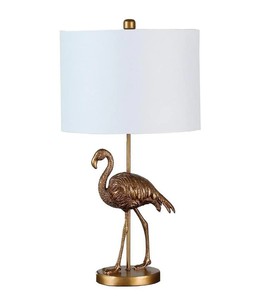 Lámpara de mesa Flamingo, lámpara de pájaro, lámpara de flamenco dorada, lámpara decorativa con base de animal, lámpara novedosa, iluminación artística, lámpara escultural - Product Image 1