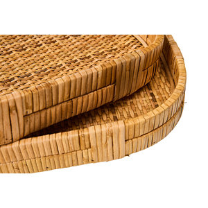 Juego de bandejas cuadradas de ratán, cesta de mimbre tejida a mano, organizador sostenible para el hogar, cocina y comedor, venta al por mayor y al por menor - Product Image 3