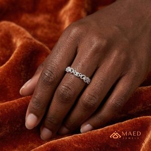 Anillo de Boda Vintage de Plata de Ley 925 con Diamante Moissanita, Anillo de Eternidad para Mujer, EE. UU. - Product Image 5