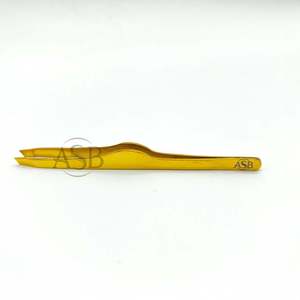 Pinzas para Cejas en Forma de S, Chapadas en Oro, de Acero Inoxidable, con Punta Inclinada, Impresión de Logotipo Personalizado, Pinzas para Cejas Doradas OEM - Product Image 6