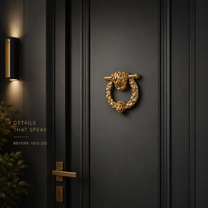 Timbre de puerta de lujo con cabeza de león, acabado en oro pulido, herraje decorativo para puerta de entrada, elegante adorno para el hogar y la villa. - Product Image 3