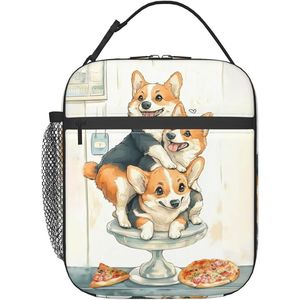 Borsa Termica Riutilizzabile per Pranzo a Tema Cane, Contenitore Isolato per Pizza, per Uomini e Donne, Lavoro, Viaggi, Picnic - Product Image 1