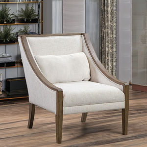Fauteuil de luxe pour une personne de style américain Mobilier moderne en bois avec tissu Chaise longue de loisir pour le salon Design - Product Image 1