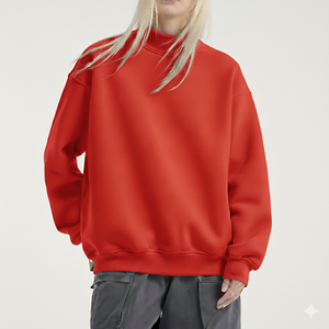 <b>Women's</b> Mock Neck Casual Fleece <b>Top</b> OEM Service Polyester/Cotton Breathable Quick Dry Eco-Friendly Winter Pullover Front Custom - Product Image 1