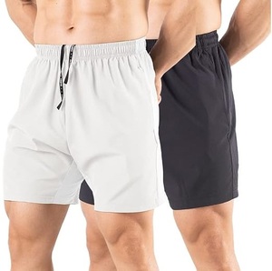Shorts de sport écologiques pour hommes, respirants, à séchage rapide, pour la course à pied et le cyclisme, taille haute avec cordon de serrage, shorts de gym - Product Image 3