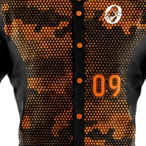 <b>Black</b> Orange Baseball Kit for Men Full Uniform Button Down Jersey <b>Pants</b> Belt Breathable Lightweight Athletic Team Tournament - Product Image 4