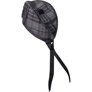 Chapeau Glengarry gris uni noir 100% pure laine, design écossais classique, chapeaux Glengarry en vente - Product Image 3