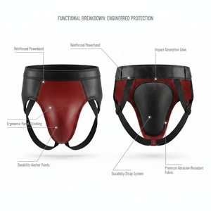 Comfortable PU Leather MMA Sports Equipment Groin Guard with Adjustable Straps for Men Full Protection Sports Gear Boxing Pads - Product Image 2
