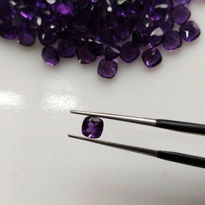 Ametista Africana Natural de 4MM, Corte Cojín, Color Púrpura, Gema Suelta de la Mejor Calidad, Gemas Red Mountain para Joyería - Product Image 1