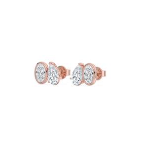 Pendientes elegantes de oro rosa de 9 quilates con diamantes creados en laboratorio de corte pera de 2,91 quilates, diseño de joyería premium para mujer - Product Image 6